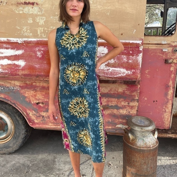 Phuket Handmade Dresses & Skirts - 🌈 phuket handmade thailand batik slit sides dress